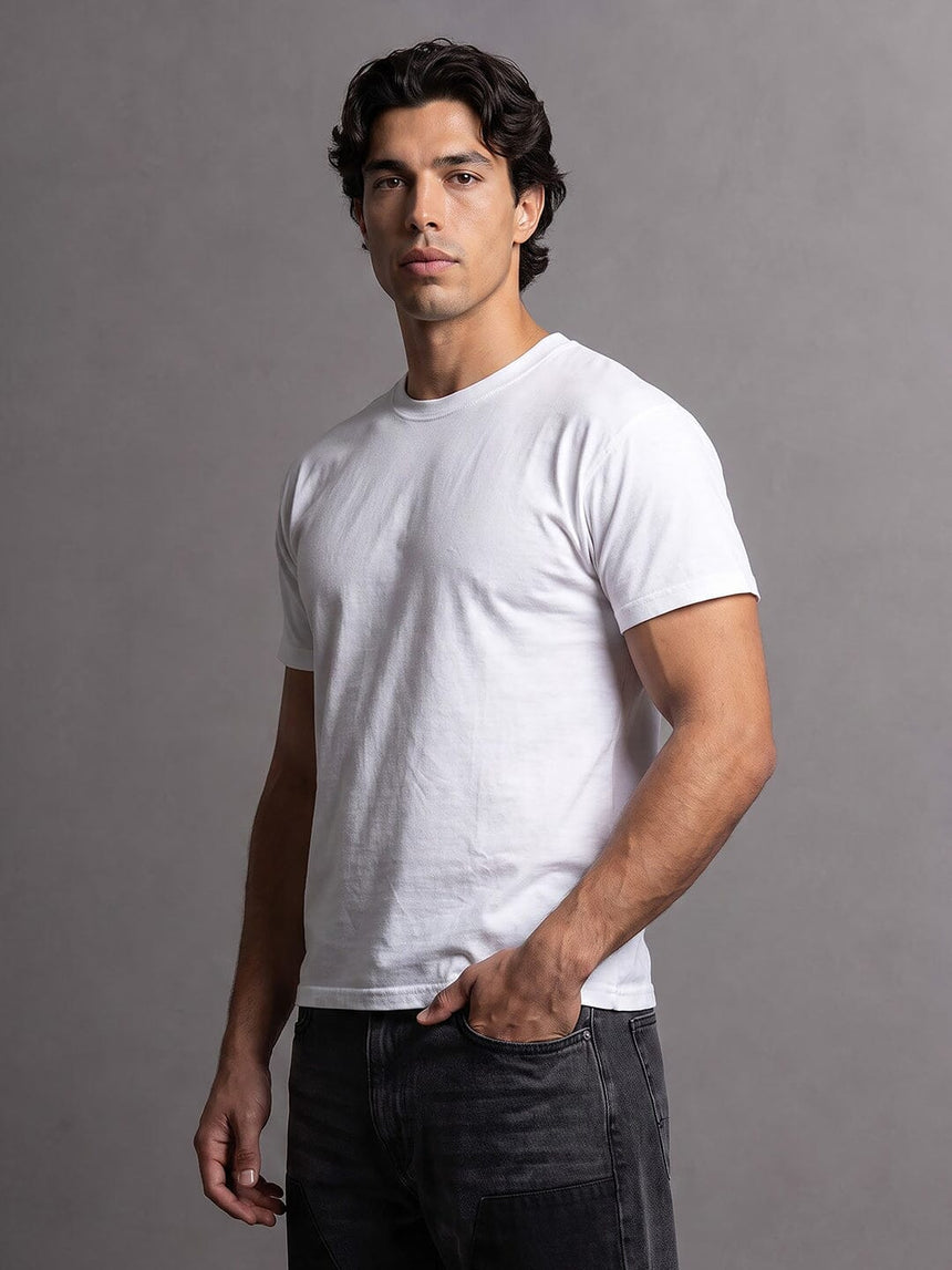 White Solid Cropped Tshirt T-Shirts Fugazee 