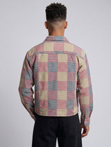 Checkered Patchwork Cropped Shirt Shirts Fugazee 