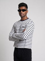Sailor Striped Longsleeve Cropped Tshirt T-Shirts Fugazee 