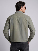 Myrtle Striped Embroidered Boxy Shirt Shirts Fugazee 