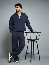 Midnight Blue Minimalist Korean Clothing Set Clothing Set Fugazee 
