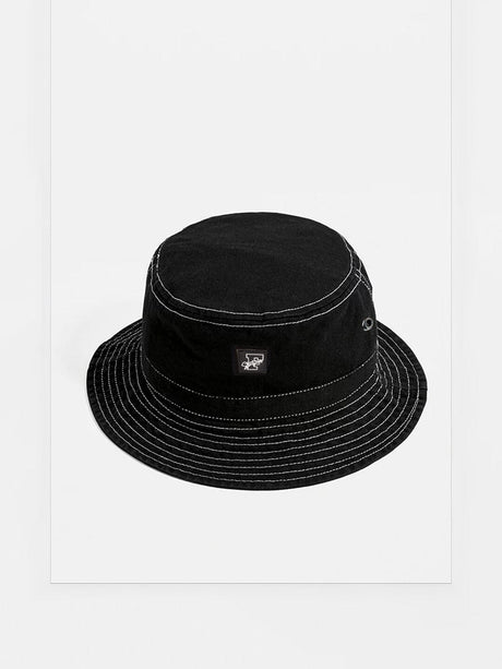 Black Contrast Stitch Bucket Hat Hats FUGAZEE 