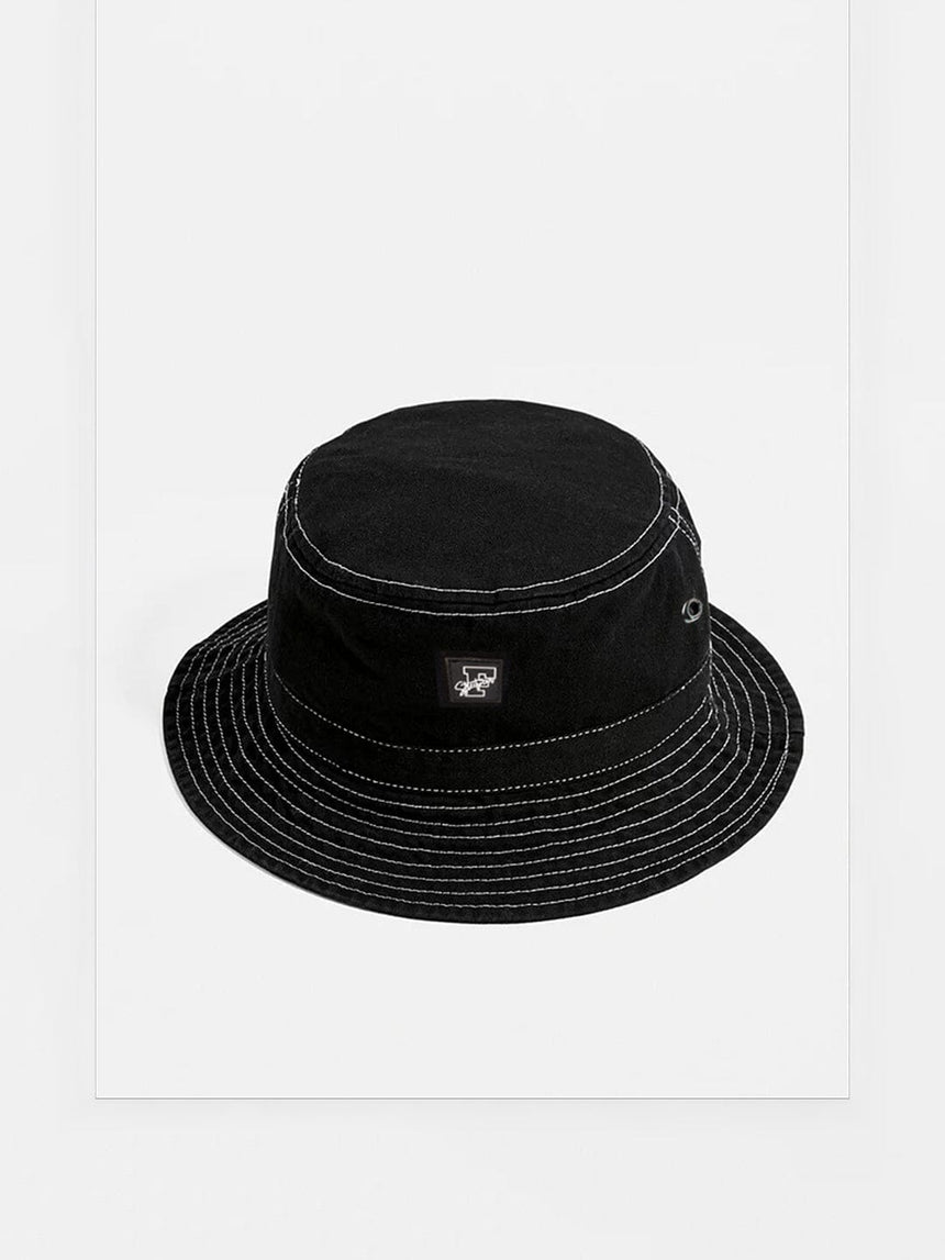 Black Contrast Stitch Bucket Hat Hats FUGAZEE 