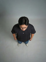 Black Faux Flat Look Cut and Sew Tshirt T-Shirts Fugazee 