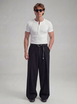 Black Pleated Tailored Trousers Trousers Fugazee 