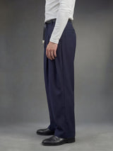 Navy Pleated Korean Trousers Trousers Fugazee 