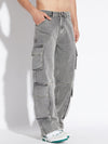 Grey Baggy Cargo Denim