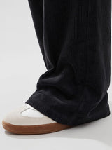 Black Corduroy High Waisted Flared Trousers Trousers Fugazee 