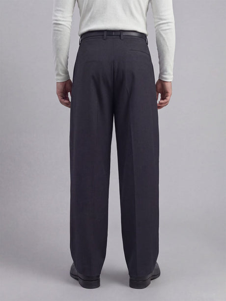 Midnight Grey Pleated Korean Trousers Trousers Fugazee 