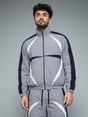 Grey Cut and Sew Windbreaker Jacket Jackets Fugazee 