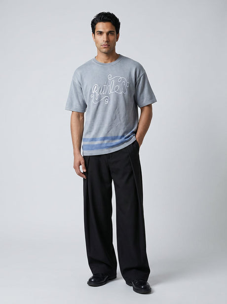 Ice Blue Washed Oversized Tshirt T-Shirts Fugazee 