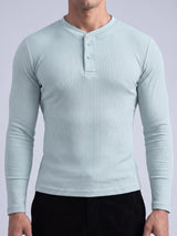 Aqua Parker Ribbed Henley Tshirt T-Shirts Fugazee 