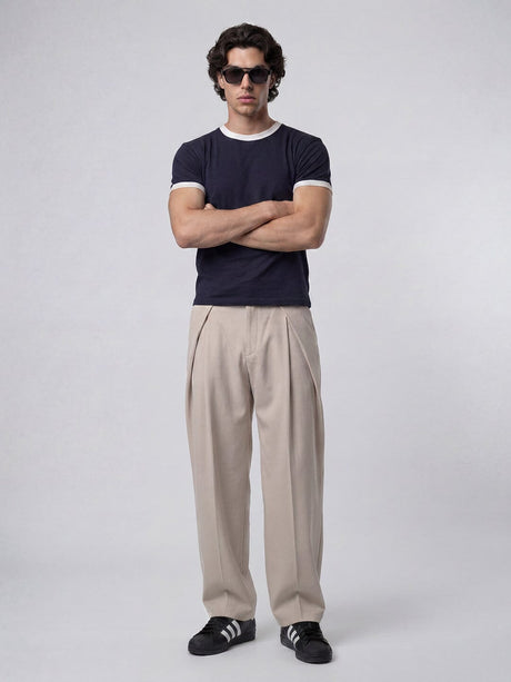 Navy Cropped Ringer Tshirt T-Shirts Fugazee 