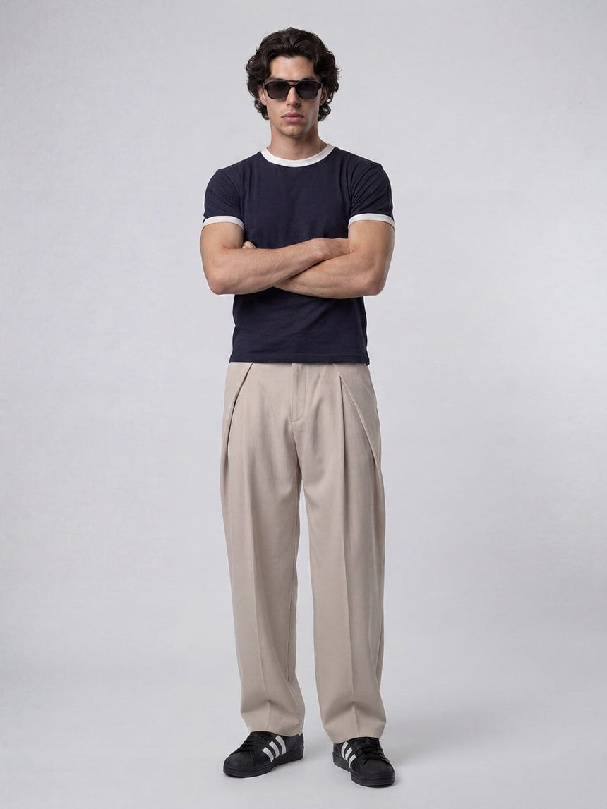 Navy Cropped Ringer Tshirt T-Shirts Fugazee 