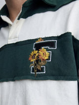 Bottle Green And White Monogram Rugby Sweatshirt Sweatshirts Fugazee 