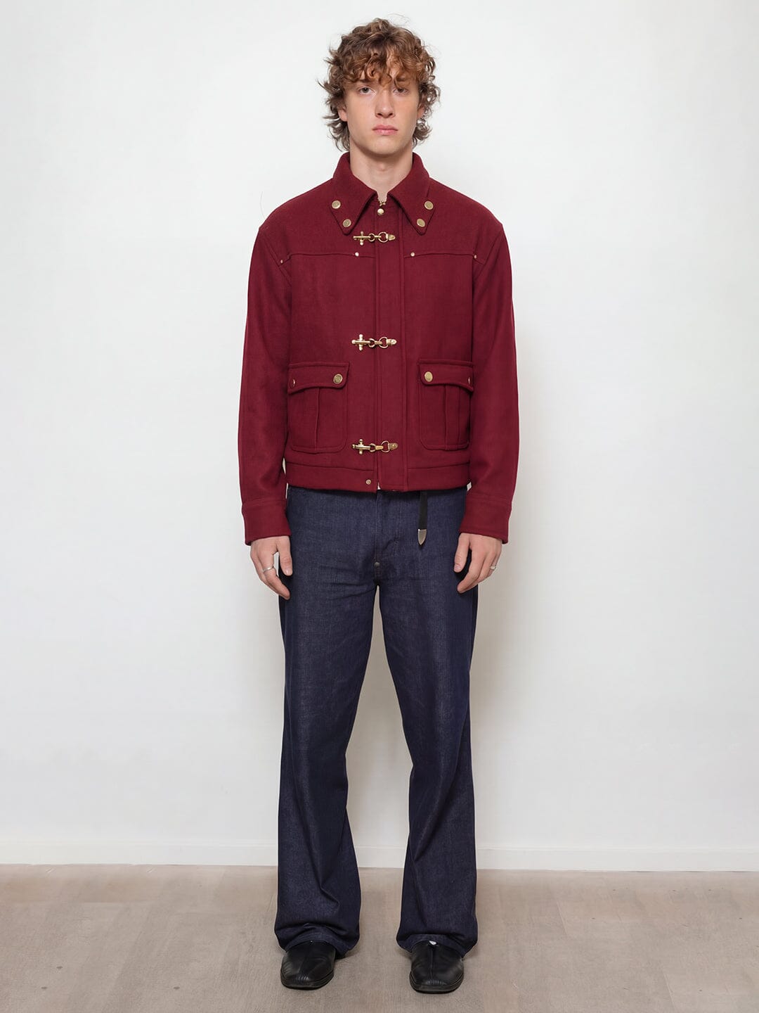 Maroon Fireman Clasp Woollen Jacket | Buy Men Jacket | Fugazee