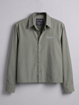 Myrtle Striped Embroidered Boxy Shirt Shirts Fugazee 
