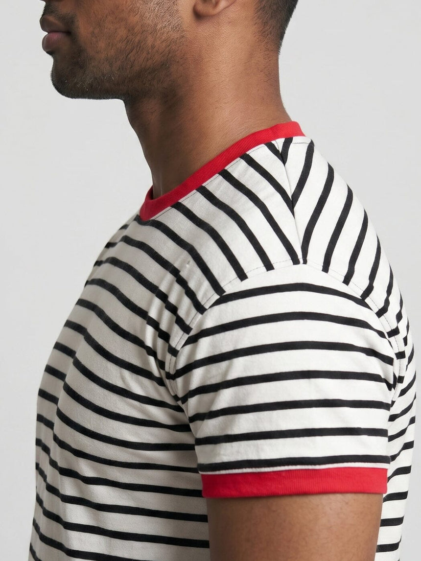 White Striped Ringer Tshirt T-Shirts Fugazee 