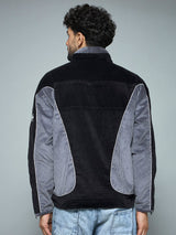 Black & Grey Corduroy Moto Jacket Jackets Fugazee 