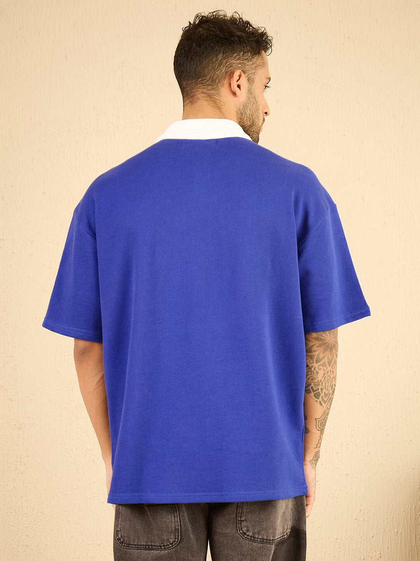 Royal Blue Oversized Polo Tee T-shirts Fugazee 
