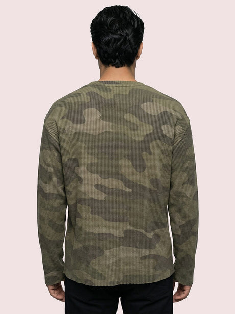 Camo Waffle Cropped Longsleeve Tshirt T-Shirts Fugazee 