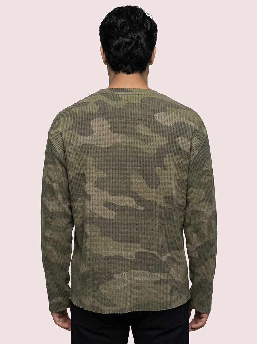 Camo Waffle Cropped Longsleeve Tshirt T-Shirts Fugazee 