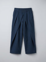 Navy Double Waisted Pleated Trousers Trousers Fugazee 