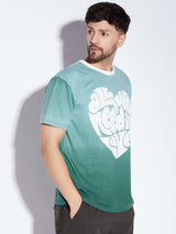 Mint Ombre Love Graphic Tshirt T-shirts Fugazee 