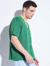 Turf Green Knitted Short Sleeves Cardigan
