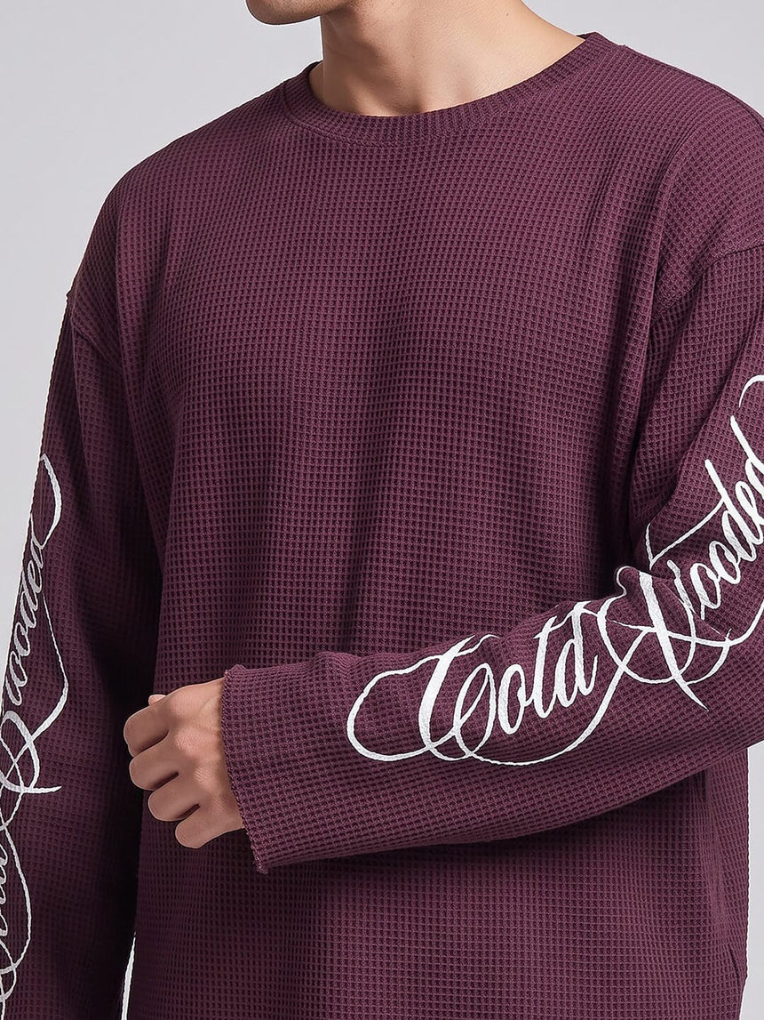 Maroon Cold Blooded Cropped Waffle Tshirt T-Shirts Fugazee 