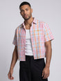 Confetti Checkered Seersucker Cropped Shirt Shirts Fugazee 