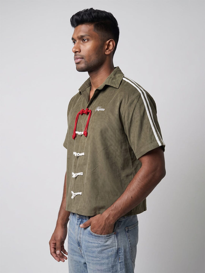 Olive Corduroy Cheongsam Shirt Shirts Fugazee 