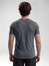 Acid Washed Ribbed Henley Short Sleeves Tshirt T-Shirts Fugazee 