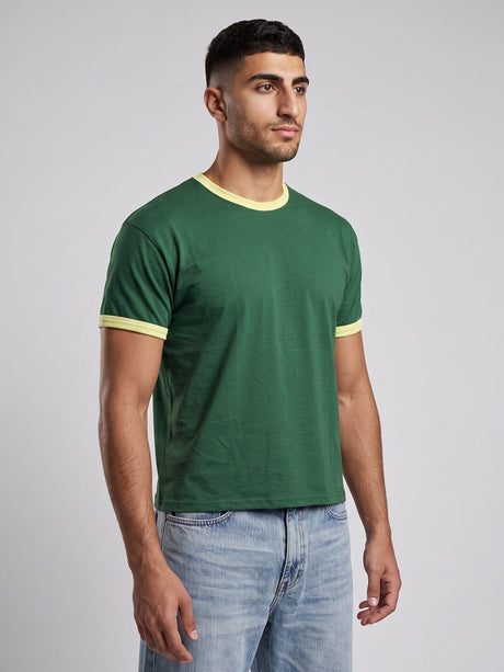 Bottle Green Ringer Tshirt T-Shirts Fugazee 