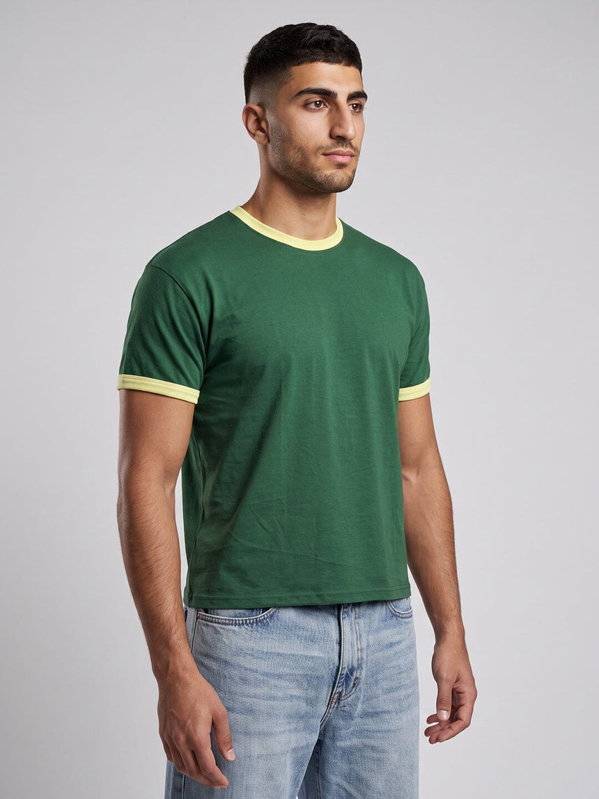 Bottle Green Ringer Tshirt T-Shirts Fugazee 