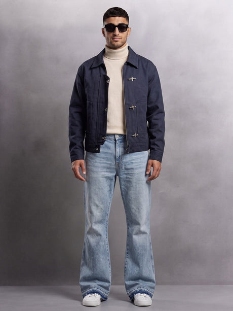Navy Twill Fireman Clasp Jacket Jackets Fugazee 