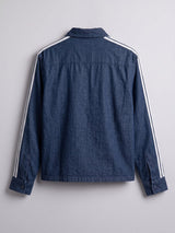 Dark Wash Taped Frog Buttoned Cropped Shirt Shirts Fugazee 