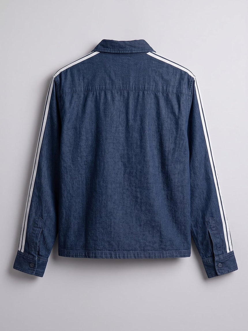Dark Wash Taped Frog Buttoned Cropped Shirt Shirts Fugazee 