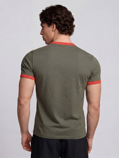 Khaki Ringer Cropped Tshirt T-Shirts Fugazee 
