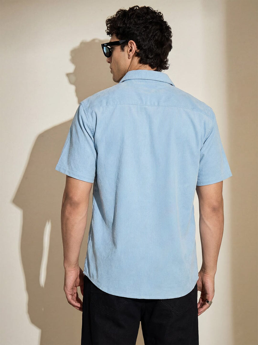 Sky Blue Horse Embroidery Shirt Shirts Fugazee 