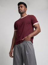 Maroon Cropped Ringer Tshirt T-Shirts Fugazee 
