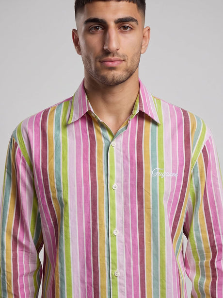 Carinval Striped Cropped Shirt Shirts Fugazee 