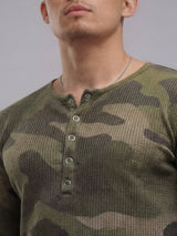 Camo Waffle Henley Longsleeves Tshirt T-Shirts Fugazee 