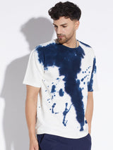 White Abstract Dyed Oversized Tee T-shirts Fugazee 
