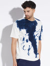 White Abstract Dyed Oversized Tee