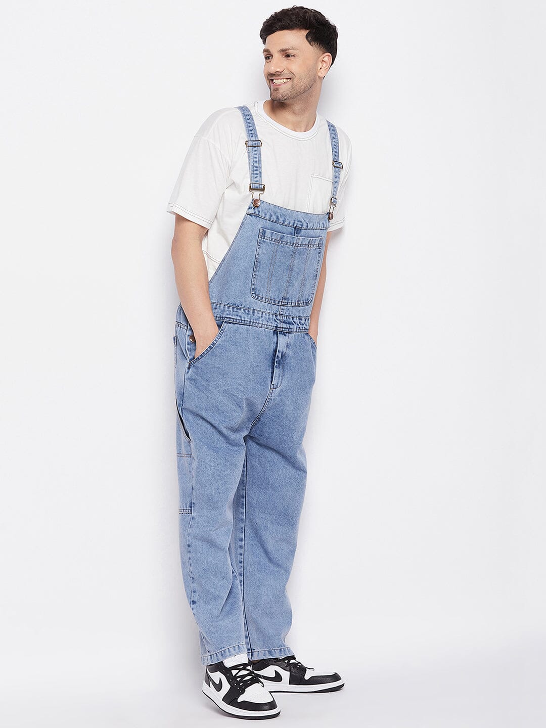 2025AW denim dungaree ミリタリー パンツ02.160 Blue Baggy Carpenter Dungaree | Buy Mens Dungaree India | Fugazee