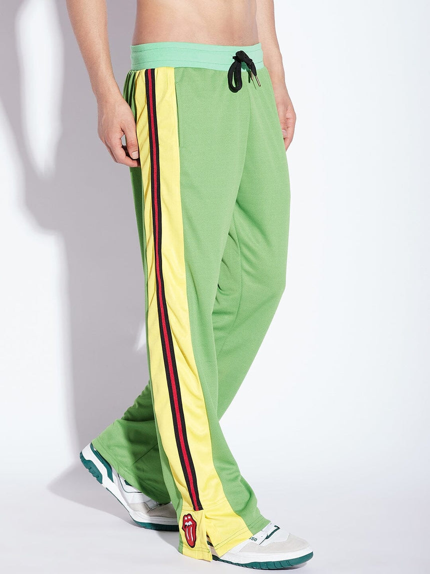 Bright Green Mesh Boot Cut Trackpant