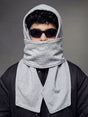 Grey Fleece Hooded Scarf Scarf Fugazee 