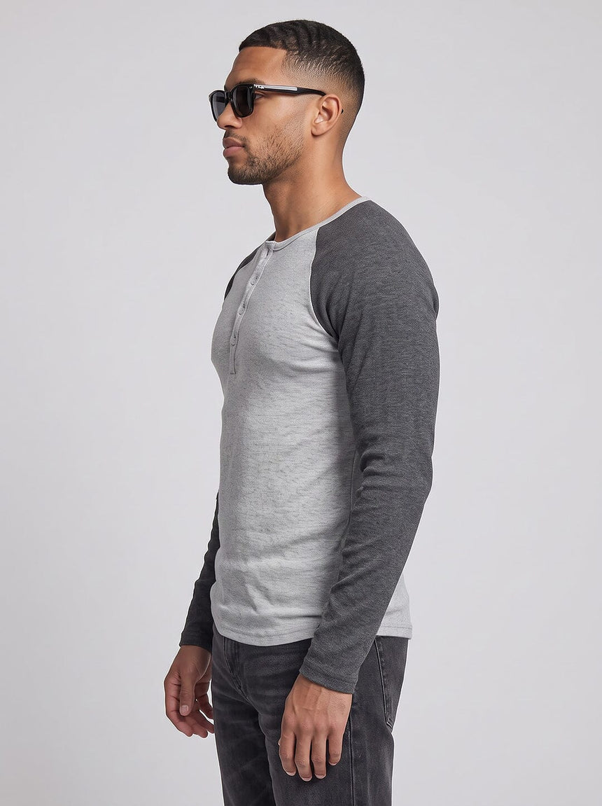 Shades Of Grey Ribbed Raglan Tshirt T-Shirts Fugazee 