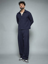 Midnight Blue Minimalist Korean Clothing Set Clothing Set Fugazee 